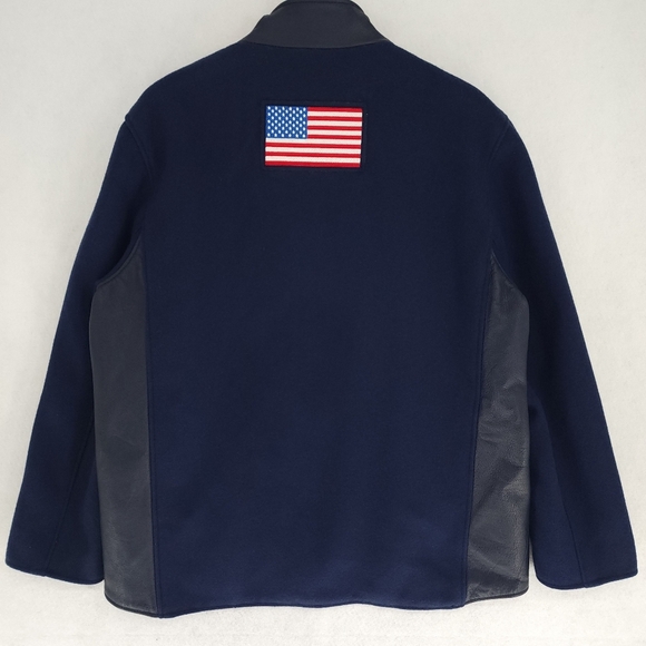 Vintage Roots Official 2002 U.S. Olympic Team Wool Leather Jacket - Picture 2 of 8